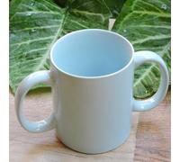 ANCIENTIMPEX Dual Handle Mug (2 Handled) Ceramic Drinking Mug for Secure Hold - 350 Ml, Mint Green Color