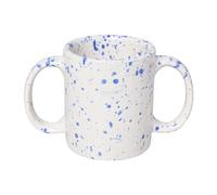 ANCIENTIMPEX Dual Handle Mug (Double Grip Mug) 350 Ml Capacity - Blue Dalmatian Pattern