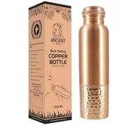 ANCIENTIMPEX Pure Copper Water Bottle 1000ml | Hammered & Plain Pattern Ayurveda Water Bottle | Leak-proof, Eco-Friendly Copper Bottle for Health Benefits, Yoga, Office & Gym Use.