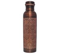 ANCIENTIMPEX Pure Copper Water Bottle - 950 ml, Premium Retro Finish with Etching Pattern, Ayurveda Health Benefits, Eco-Friendly & Leak-Proof