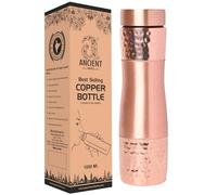 ANCIENTIMPEX Pure Copper Water Bottle Wide Mouth 1000 Ml (33.81 Fl Oz) | Plain Design Ayurvedic Leak-Proof Copper Bottle for Health, Detox & Hydration