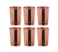 ANCIENTIMPEX Set of 6 Hammered Pure Copper Tumblers, 350 Ml Capacity for Ayurveda Health Benefits
