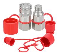 ANCIMOON 3/4’’ NPT Skid Steer Hydraulic Couplers, 1/2'' Body Bobcat Flat Face Quick Connect Fittings with 2PCS Dust Covers