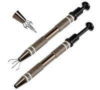 ANCIRS 2 Pack Stainless Steel 4-Claw Pick up Tool for Small Parts Pickup, 4 Prongs Grabber for Tiny Objects in Home, Office - IC Chip, Electronic Components, Nails Clamping-Bronze