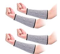 ANCIRS 2 Pairs 22cm Cut Resistant Sleeves for Arm Protection, Protective Arm Sleeve Guards for Dog Bite, Cooking, Sun Exposure Burn- Grey