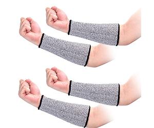 ANCIRS 2 Pairs 22cm Cut Resistant Sleeves for Arm Protection, Protective Arm Sleeve Guards for Dog Bite, Cooking, Sun Exposure Burn- Grey