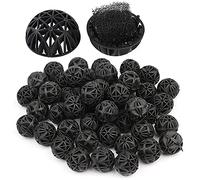 ANCLLO 100Pcs Bio Porous Filter Biochemical Ball Filter Media Water Filter Material with Cotton for Fish Tank Pond Aquarium Waterfall Fountain(16mm)