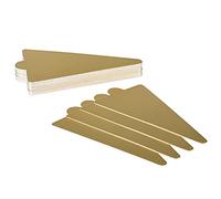 ANCLLO 100PCS Triangle Cake Bases Mini Cake Board Mousse Cake Cardboards Dessert Display Trays Golden Pastry Plates