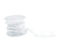 ANCLLO 10M Artificial Bead Ribbon Chiffon Ribbon and Organza Lace Ribbon Trims for Wedding Flower Christmas Tree Decoration Sewing Craft Packaging-White