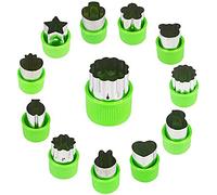 ANCLLO 12 PCS Cookie Cutters Stainless Steel Vegetable Fruit Biscuit Cutters Shapes Sets Mold Pattern, for Kid Baking Cooking Food Decoration