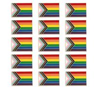 ANCLLO 15 PCS Pride Badge, Progress Pride Flag Reusable Bright Color Rainbow Pride Pin, Rainbow Flag Enamel Pins Pride Pins for Lapel, Bags, Hats, Pride Decorations