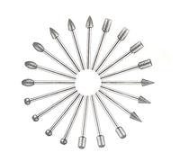 ANCLLO 20 Pcs High Hardness Rotary Burr Set, 3mm 1/8" Shank Steel Drill Bits Grinding Head for Drilling Polishing Carving Engraving Tool Burrs Set