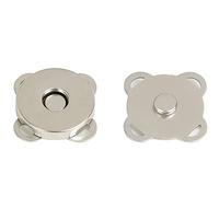 ANCLLO 20 Sets 18mm Sew in Magnetic Plum Blossom Bag Button Snaps Clasps Great for Purses Bags Clothes(Silver)