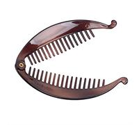 ANCLLO 2Pcs Big Banana Hair Clips Clincher Rounded Edges Hair Comb Claws Hair Comb Fish Shape Grips Clamp Hair Accessories for Women Girls-Brown