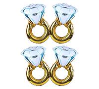 ANCLLO 2Pcs Big Gold Diamond Ring Foil Balloon Inflatable Wedding Decoration Helium Air Valentine's Day Event Party Supplies