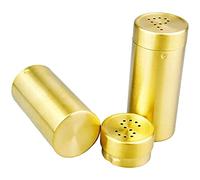ANCLLO 2pcs Cruet Sets Stainless Steel Simple Style Seasoning Bottle Salt Pepper Flavoring Spice Seasoning Bottle Set Cooking Tools good Golden