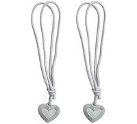 ANCLLO 2pcs Lovely Heart Shape Window Curtain Tie Rope Tieback Holder Bedroom Home Decoration