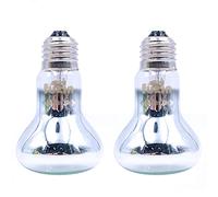 ANCLLO 2pcs Transparent Reptile Heating Bulbs, Durable Infrared Heat Lamp Warming Light Bulb Pet Light for Reptile and Amphibian Lizard Tortoise Spider Snake Chameleon 220-230V(75W)