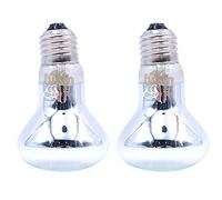 ANCLLO 2pcs Transparent Reptile Heating Bulbs, Durable Infrared Heat Lamp Warming Light Bulb Pet Light for Reptile and Amphibian Lizard Tortoise Spider Snake Chameleon 220-230V(50W)
