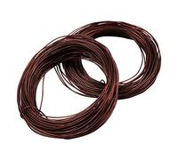 ANCLLO 2pcs X 20M Bonsai Care Tool Tree Training Wire 1.0mm Plant Craft Wire Aluminum Wire Handicraft Weaving, for Holding Bonsai Branches (Each Roll 20M, Brown)