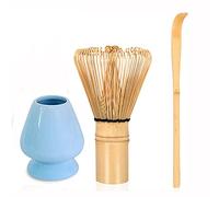 ANCLLO 3 Piece Japanese Matcha Tea Set,Bamboo Whisk/Ceramic Matcha Stand Holder/Bamboo Spoon for Traditional Japanese Tea Ceremony #1