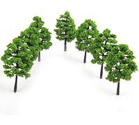 ANCLLO 30 Pieces Model Trees 7 cm and 9 cm Mixed Architecture Sand Table Model Trees for DIY Scenery Landscape, Natural Green