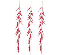 ANCLLO 3PCS Artificial Hanging Pepper String, Simulation Lifelike Hot Chili Vegetable Fruit Garland Vine for Home Kitchen Farm Party Wall Decoration