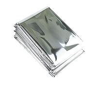 ANCLLO 4 Pack Emergency Mylar Thermal Blankets - Designed for Outdoors Hiking Survival Marathons or First Aid (Silver Color)