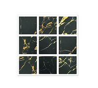 ANCLLO 40 PCS PVC Mosaïque Mur Carrelage Transferts Autocollants Auto-Adhésif Étanche Cuisine Salle De Bains Carrelage Mur Autocollant Vinyle Art Stickers Décoration de La Maison 10 x 10 cm (Le Noir)