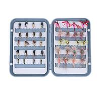ANCLLO 40Pcs Fly Fishing Flies Kit with Box Dry Wet Flies Nymphs Streamers for Bass Salmon Trout Fishing
