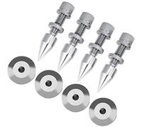 ANCLLO 4Pcs Speaker Spikes, Isolation Foot Pads for HiFi Speaker, Made of Copper, Good-Looking, High Gloss, Anti-Scratches, Shockproof, Silver