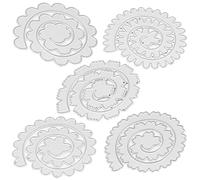 ANCLLO 5Pcs 3D Spiral Flowers Thin Metal Cutting Dies - Wedding Flower Leaf Leaves Cutting Dies & Stencils for DIY Scrapbooking, Card Making & More