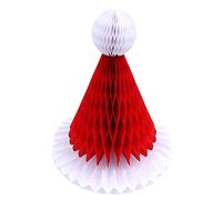 ANCLLO 5Pcs Christmas Hats Honeycomb Ball Hanging Christmas Decorations Set Paper Honeycomb Tissue Pompom Hanging Ceiling Wall Decor Party
