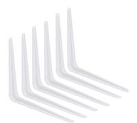ANCLLO 6 Pack 6 x 8Inch Shelf Brackets Heavy Duty Metal Wall Corner Angle Shelving Shelf Brackets for Wall Hanging Shelves Decorative Corner Brackets-White