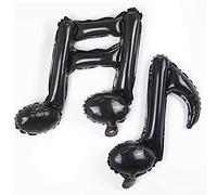 ANCLLO 6Pcs Black Music Note Foil Balloons for Party Decorations New Year Balloons Party Decorations Shower Decorations (16th 8th Notes)