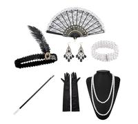 ANCLLO 9 pieces1920s accessories Set women's Charleston accessories women's Great Gatsby accessories for women