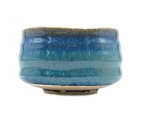 ANCLLO Authentic Japanese Traditional Tea Ceremony Matcha Bowl Chawan Handcrafted in Japan, Grey Blue Glaze