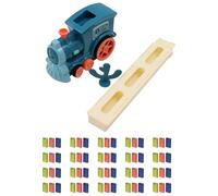 ANCLLO Domino Train Set With 60 Domino Building Blocks Automatic Domino Laying Electric Train With Sound Matching And Stacking Train Domino Games Boys And Girls