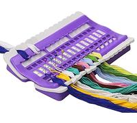 ANCLLO Floss Organizer, Plastic Embroidery Thread Organiser 30 Holes Reusable Cross Stitch Row Line Tools Card Multifunction Craft DIY Sewing Accessory Purple