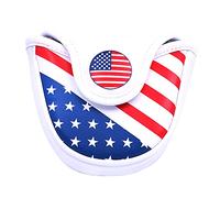 ANCLLO Golf Club Mallet Putter Cover Magnetic Closure Creative USA Flag Pattern Golf Putter Headcover