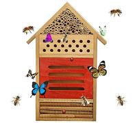 ANCLLO Insect House Natural Wooden Bee Hotel Butterfly Habitat for Gardens Ladybugs Butterfly Leaf Cutter and Many Other Beneficial Insects