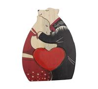 ANCLLO Love Bear Personalized Wooden Bears, Art Animal Jigsaw Sculpture for Home Decorative Ideas Gift for Birthday Christmas Anniversary Mother's Day Father's Day