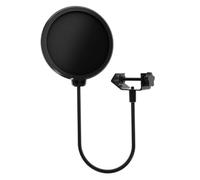 ANCLLO Mic Pop Filter, Microphone Mask Shield, Mic Pop Shield, Mic Dual Layered Sound Shield Wind Pop Screen With A Flexible 360° Gooseneck Clip Stabilizing Arm For Microphones