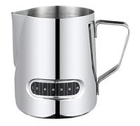 ANCLLO Milk Frothing Pitchers with Integrated Thermometer,Latte Art Jug Stainless Steel Creamer Temperature Espresso Steaming Pitchers 20 oz (600 ml)