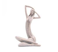 ANCLLO Sandstone Resin Statue Abstract Long-haired Beauty Sculpture Small Art Tabletop Woman Figurine for Home Office Bookshelf Décor