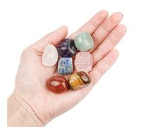 ANCLLO Set of 7pcs Healing Crystals with a Bag for Use as 7 Chakra Stones and Worry Stones for Grounding Balancing Soothing Meditation Reiki