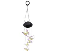 ANCLLO Solar Butterfly Wind Chime Outdoor Garden Decor with 6 LCD Color Changing Lights Waterproof Mother's Day/Birthday Gift for Women Wife Sister Grandma Porch Yard Party Decoration