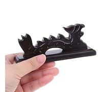 ANCLLO Vintage Wooden Brush Rest Stand Chinese Calligraphy Pen Holder Vintage Carved Wood