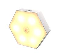 ANCLLO Wireless Intelligent Sensing Night Light Indoor, Rechargable Motion Puck Lights Stick on LED Closet Light, Hex Hanging Safe Lighting for Hallway, Stair, Kitchen, Cabinet, Bedroom