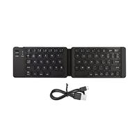 ANCLLO Wireless Mini Keyboard Foldable Keyboard Bluetooth 3.0 Ultra Slim Rechargeable Compatible with iOS Android Windows Smartphone Tablet Laptop